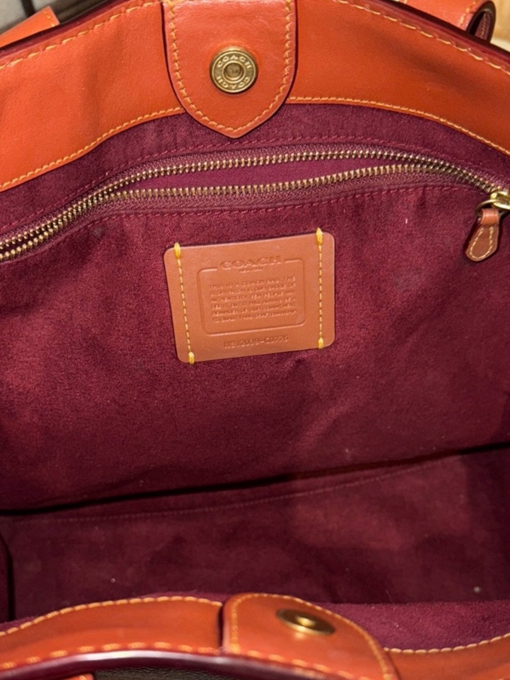 Coach Brown Signature Canvas Tote with Strap - Picture 5 of 10